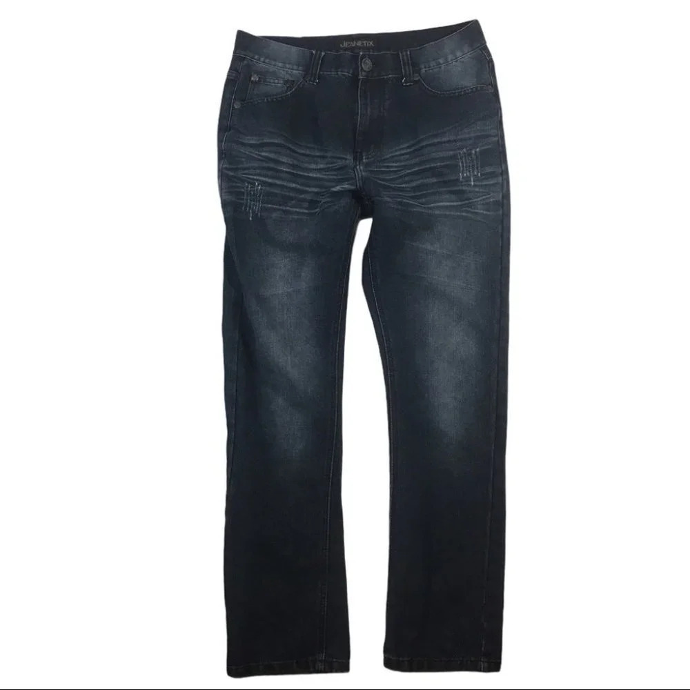 MJ143 Jeanetix Distressed Straight Leg Jeans 32x32
